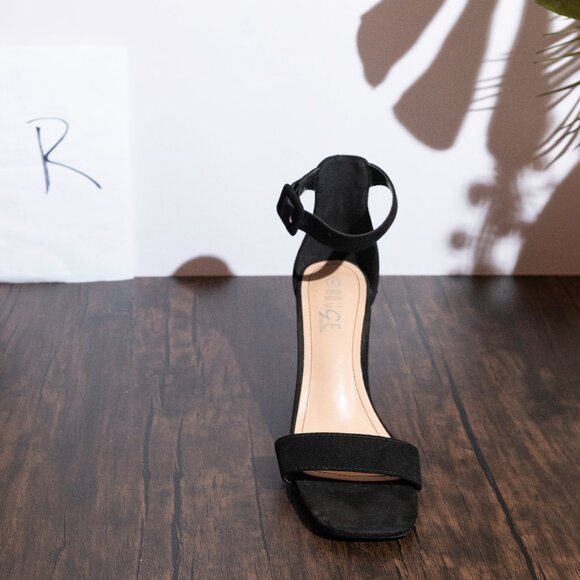 Black Strap Heel Faux Suede - Picture 5 of 11